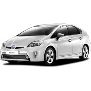 Exterior look of Toyota Prius Hybrid, the most fuel economy and popular in Cambodia