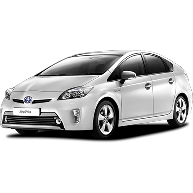 Exterior look of Toyota Prius Hybrid, the most fuel economy and popular in Cambodia